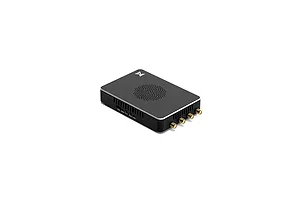 CaddxFPV Walksnail Avatar Video Repeater unit in a black rectangular enclosure with four gold antenna connectors and ventilation holes.