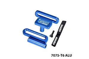 GPM Aluminium Battery Hold-Down Retainer and Strap Set - Blue