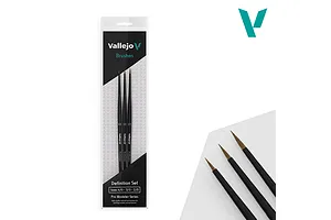 Vallejo Pro Modeller Definition Brush Set - Natural Hair 3Pcs