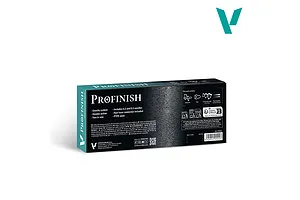 Back of the Vallejo Profinish airbrush packaging box showing product features, contents icons, and barcode.