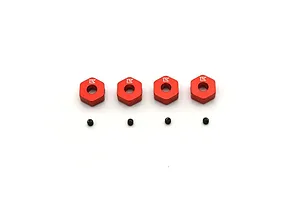 Kyosho Aluminium 12mm Wheel Hexes 4Pcs - Red