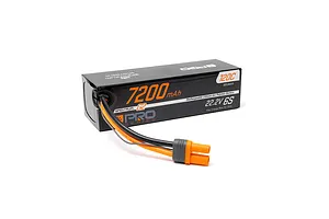 Spektrum G2 22.2V 7200mAh 120C 6S hard case LiPo battery with IC5 connector against a white background.