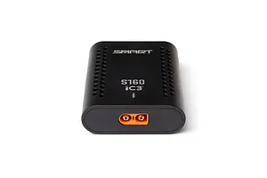Spektrum S160 Smart Charger showing the front orange IC3 port and top cooling vents against a white background.