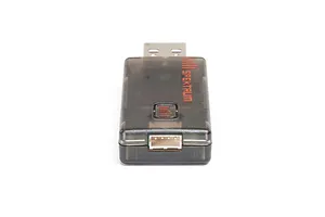 Spektrum WS3000T wireless simulator USB dongle on a white background showing a translucent dark case and USB connector.