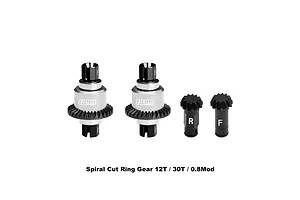 GPM Carbon Steel/Aluminium Front and Rear Complete 12T/30T Differential with Pinions Set - Silver