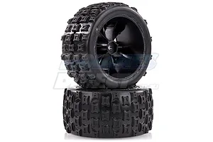 Louise 2.8" ST-Jumbo Tyres on (1/2 Offset) Black Rims - Glued Wheels 2Pcs image 16131