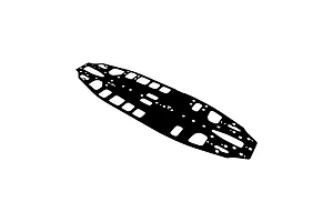 RC Maker 1.2mm Spring Steel Chassis shown isolated on a plain white studio background.
