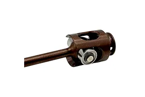 Close-up studio shot of an RC Maker LF-LW inner rear joint set featuring a brown metallic driveshaft joint assembly.
