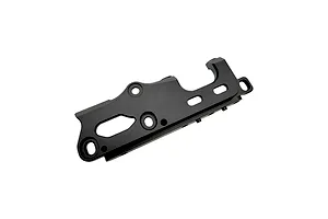 RC Maker black anodized aluminium motor mount shown on a clean white studio background.