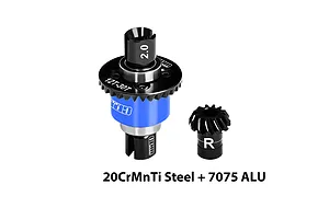 GPM 20CrMnTi Steel &amp; Aluminium 12T/30T 32dp/0.8Mod Complete Rear Differential - Blue