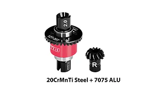 GPM 20CrMnTi Steel &amp; Aluminium 12T/30T 32dp/0.8Mod Complete Rear Differential - Red