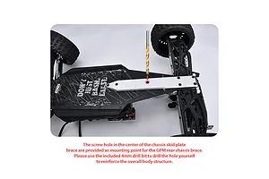 GPM Aluminium Rear Chassis Brace &amp;amp; Skid Plate - Red image 4