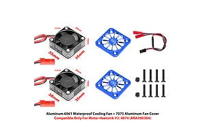GPM 35x10mm 20,000RPM High Speed Cooling Fans with Aluminium Covers 2Pcs - Blue