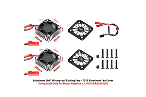 GPM 35x10mm 20,000RPM High Speed Cooling Fans with Aluminium Covers 2Pcs - Black