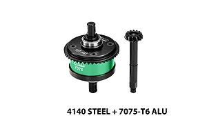 GPM Steel &amp; Aluminium 13T/43T 1Mod Complete Centre Differential - Green