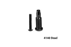 GPM steel steering bell crank post support screw in black, featuring a post and matching screw against a white background.