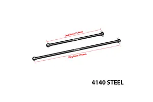 GPM Steel Front &amp; Rear Driveshafts 2Pcs - Black