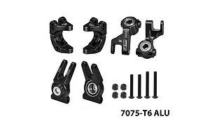 GPM Aluminium Complete Hub Set w/ Larger Inner Bearings - Black