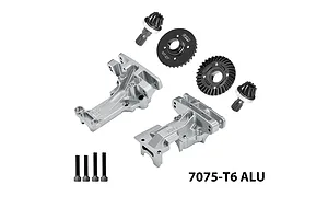 GPM Aluminium Front &amp; Rear Upper Bulkhead Set - Silver