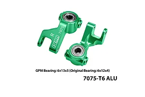 GPM Aluminium Steering Hubs 2Pcs w/ Larger Bearings - Green