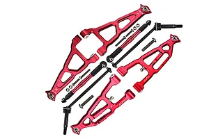 GPM Aluminium Suspension Arms w/ Driveshafts - Red