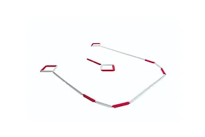 Kyosho Circuit Fence Set assembled on a clean white background, showing red and white track barrier pieces.