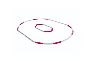 Kyosho Circuit Fence Set assembled into two oval track layouts against a clean white background.