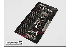 Bittydesign Body Rep adhesive and sealant in blister packaging showing instructions and specifications on the card.