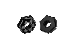 GPM Aluminium 24mm Claw Wheel Hexes w/ 3mm Offset 2Pcs - Black