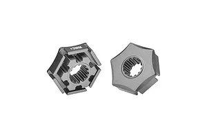 GPM Aluminium 24mm Claw Wheel Hexes w/ 3mm Offset 2Pcs - Grey
