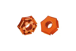 GPM Aluminium 24mm Claw Wheel Hexes w/ 3mm Offset 2Pcs - Orange