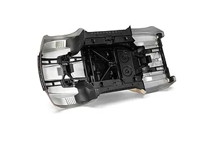 Underside view of the interior protective roll cage and plastic body reinforcement structure for the Arrma Mojave 6S RC truck body shell.