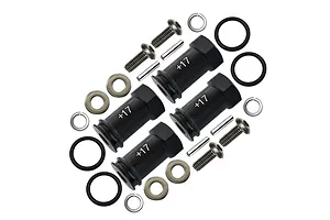 GPM Aluminium 12mm (+17mm) Wheel Hexes 4Pcs - Black
