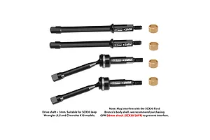 GPM Carbon Steel Front &amp; Rear Driveshafts Set - Black