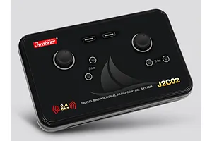 Joysway J2C02 2.4GHz digital proportional radio control transmitter for RC boats against a plain white background.