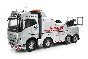 Tamiya Volvo FH16 Globtrotter 750 RC Tow Truck Electric 8x4 1/14 Scale Kit - Silver Edition