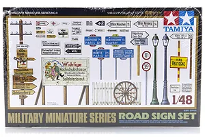 Tamiya 1/48 Road Sign Set Scaled Plastic Model Kit image 16602