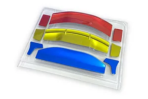Pandora RC GT Wing Set 3400 unpainted or colored RC wing parts in clear plastic blister packaging.