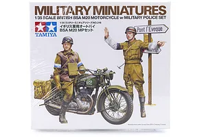 Tamiya 1/35 British BSA M20 Motorcycle w/ Military Police Set Scaled Plastic Model Kit