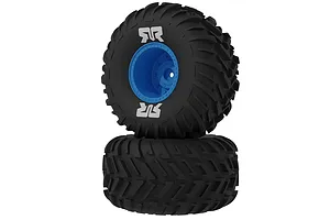 ARRMA 1/10 dBoots Cut Chevron MT Tyres on Blue Rims - Glued Wheels 2Pcs