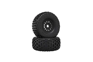 ARRMA 2.4/3.4" dBoots Fortress Tyres on Black Rims - Glued Wheels 2Pcs