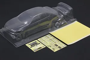 Unpainted clear polycarbonate RC car body shell with window masks and decal sheets for Pandora RC Toyota Aristo JZS161.