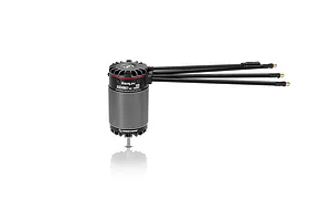 Hobbywing XeRun AXE R3S 1600kV brushless sensored motor shown upright against a white background with pre-soldered wires.