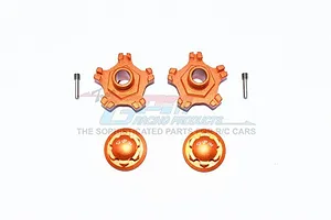 GPM Aluminium Clawed Wheel +6mm Off-Set 17mm Hexes and Wheel Nuts 4Pcs - Orange