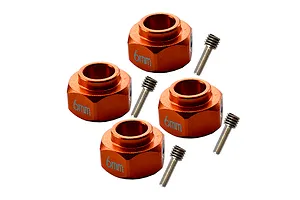 GPM Aluminium Clawed Wheel +6mm Off-Set 17mm Hexes and Wheel Nuts 4Pcs - Orange