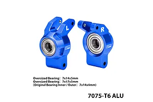 GPM Aluminium Rear Hubs with Larger Bearings 2Pcs - Blue