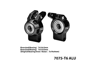GPM Aluminium Rear Hubs with Larger Bearings 2Pcs - Black