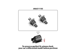 GPM Medium Carbon Steel Front or Rear Diff Outdrives 2Pcs - Black image 2