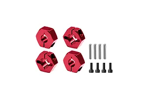 GPM Aluminium 12mm Clamping Wheel Hexes 4Pcs - Red