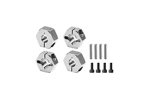 GPM Aluminium 12mm Clamping Wheel Hexes 4Pcs - Silver